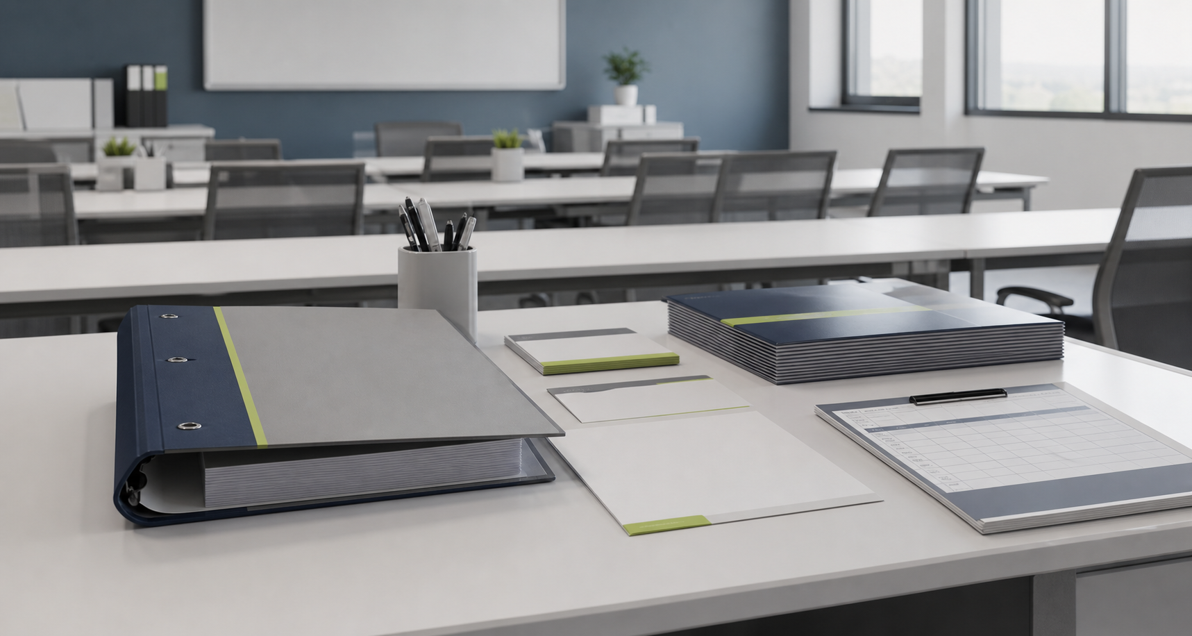 Ambiente institucional sem pessoas para guia de procedimentos